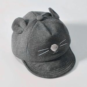 Baby Cotton Sun Hat / Baby Cap - DARK GRAY